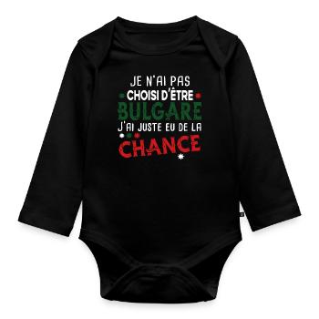 Bulgare Bulgarie Europe Cadeau Pays Humour - Body Bébé bio manches longues - noir - Devant