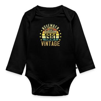 Les légendes sont nés en novembre 1981 - 1981 - Body Bébé bio manches longues - noir - Devant