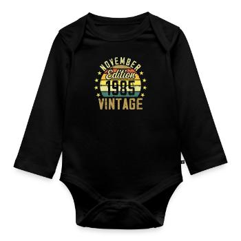 Les légendes sont nés en novembre 1985 - 1985 - Body Bébé bio manches longues - noir - Devant