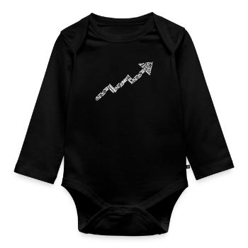Day Trading Day Trader Arrow - Organic Longsleeve Baby Bodysuit - black - Front