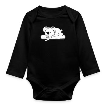 Koalabär Zweig - Baby Bio-Langarm-Body - Schwarz - Vorne
