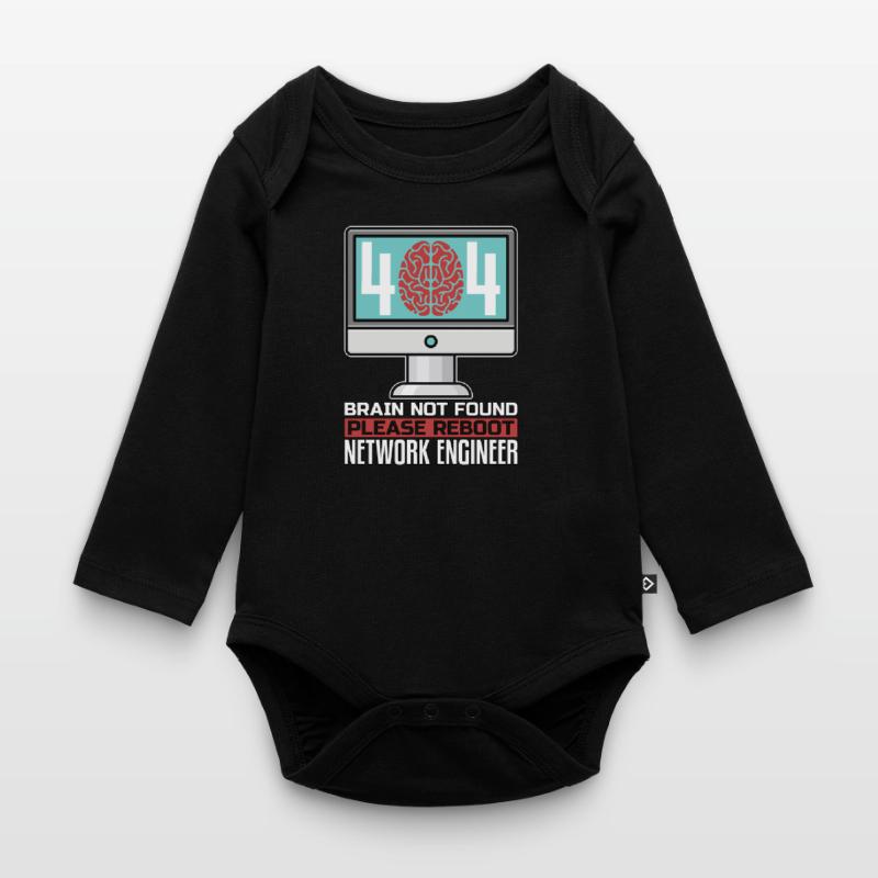 Network Engineer 404 Brain Not Found Programmer Organic Longsleeve Baby Bodysuit
