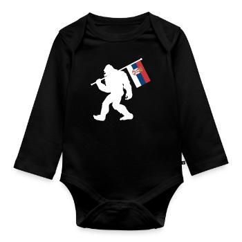 Serbien - Baby Bio-Langarm-Body - Schwarz - Vorne