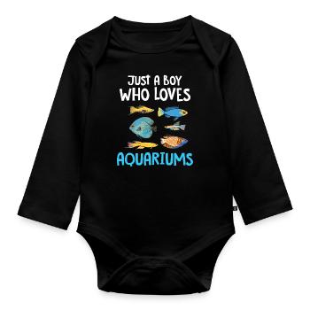 Aquarium - Organic Longsleeve Baby Bodysuit - black - Front