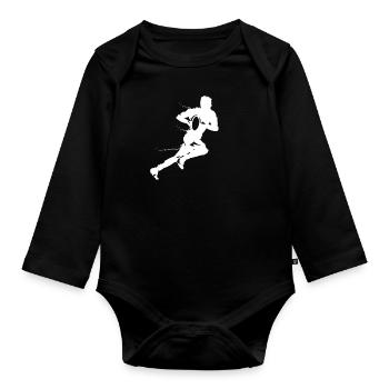 Rugby Sports - Organic Longsleeve Baby Bodysuit - black - Front