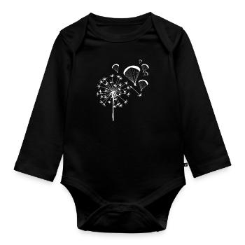 Paragleiter Paragleiten Löwenzahn - Baby Bio-Langarm-Body - Schwarz - Vorne