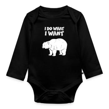 Mir Doch Egal Tragen - Baby Bio-Langarm-Body - Schwarz - Vorne