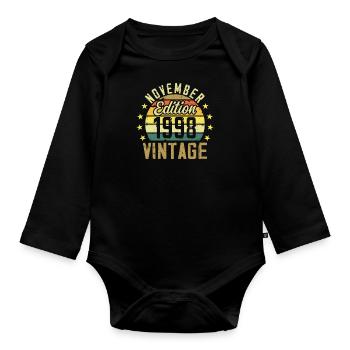 Les légendes sont nés en novembre 1998 - 1998 - Body Bébé bio manches longues - noir - Devant