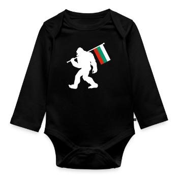 Bulgaria Bigfoot - Organic Longsleeve Baby Bodysuit - black - Front
