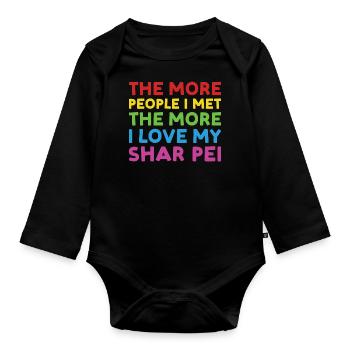 Les gens que j’ai rencontrés J’adore Shar Pei - Body Bébé bio manches longues - noir - Devant