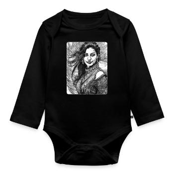 Powerfrauen im Rampenlicht: T-Shirt für Rock-Ladys - Baby Bio-Langarm-Body - Schwarz - Vorne
