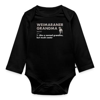 Définition de la grand-mère braque de Weimar - Body Bébé bio manches longues - noir - Devant