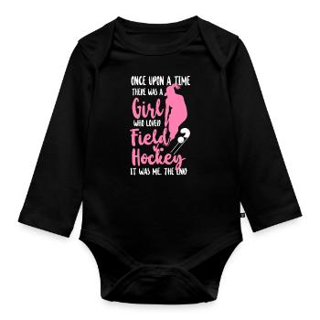 Field Hockey Once Upon A Time - Organic Longsleeve Baby Bodysuit - black - Front