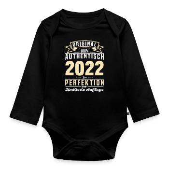 Geschenkideen: Authentisch und Zeitlos 2022 - Baby Bio-Langarm-Body - Schwarz - Vorne