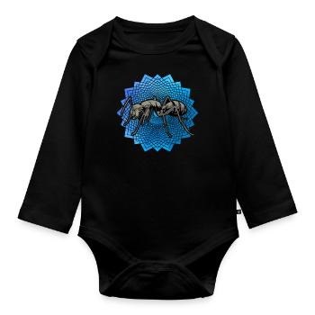 ant - Organic Longsleeve Baby Bodysuit - black - Front