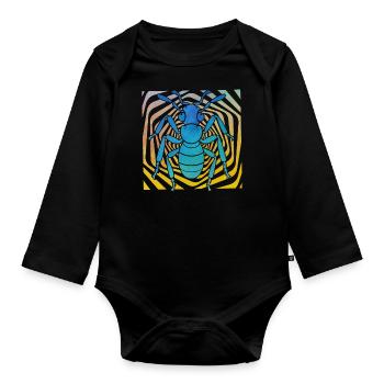 ant - Organic Longsleeve Baby Bodysuit - black - Front