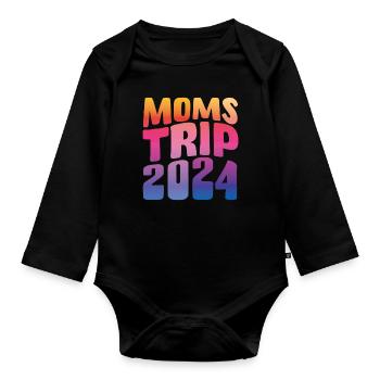 Moms Trip 2024 - Baby Bio-Langarm-Body - Schwarz - Vorne