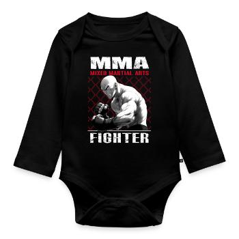 MMA Fighter 2 – Anime Shirt - Organic Longsleeve Baby Bodysuit - black - Front