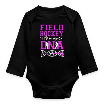 Field Hockey Field Hockey It's In - Baby Bio-Langarm-Body - Schwarz - Vorne