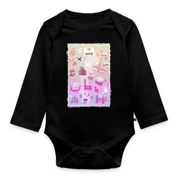 Suède Suède norden scandinavia viking lagom swe - Body Bébé bio manches longues - noir - Devant