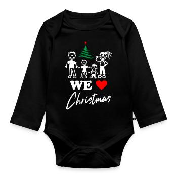 Nous aimons Noël - Body Bébé bio manches longues - noir - Devant