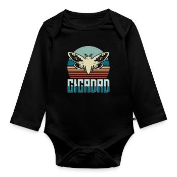 Cicadas Cicadad Loves Flying Insects Entomologist - Organic Longsleeve Baby Bodysuit - black - Front