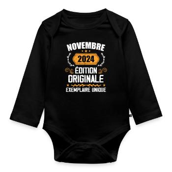 Cadeau D'anniversaire En Novembre 2024 - 2024 - Body Bébé bio manches longues - noir - Devant