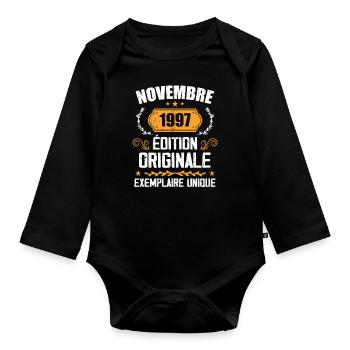 Cadeau D'anniversaire En Novembre 1997 - 1997 - Body Bébé bio manches longues - noir - Devant