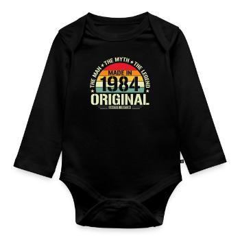 Legendary 1984 - Organic Longsleeve Baby Bodysuit - black - Front