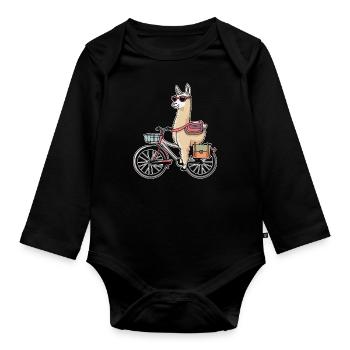 Alpaga - Body Bébé bio manches longues - noir - Devant