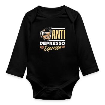 Espresso Anti Depresso Espresso Coffeeshop Latte - Body Bébé bio manches longues - noir - Devant