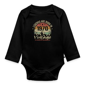 The legends were born in 1970 - 1970 - Organic Longsleeve Baby Bodysuit - black - Front