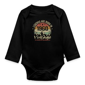 Les Légendes Sont Nées En 1960 - 1960 - Body Bébé bio manches longues - noir - Devant