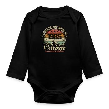 Les Légendes Sont Nées En 1985 - 1985 - Body Bébé bio manches longues - noir - Devant