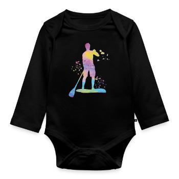 Stand Up Paddling Stand Up Board Sup - Organic Longsleeve Baby Bodysuit - black - Front