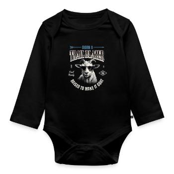 Born A Trail Blazer - Randonnée et plein air - Body Bébé bio manches longues - noir - Devant