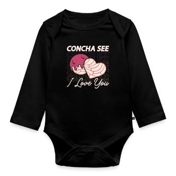 Concha See I Love You Conchas mexicaines de pain sucré - Body Bébé bio manches longues - noir - Devant