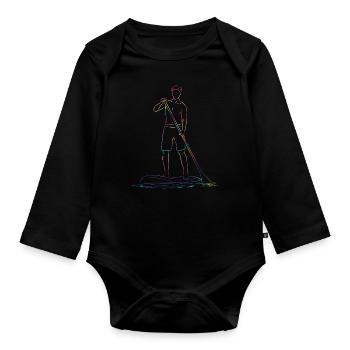 Stand Up Paddling Stand Up Board Sup - Organic Longsleeve Baby Bodysuit - black - Front