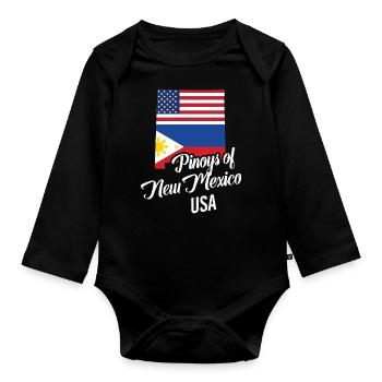Filipinos of New Mexico Design für stolze Fil-Ams - Baby Bio-Langarm-Body - Schwarz - Vorne