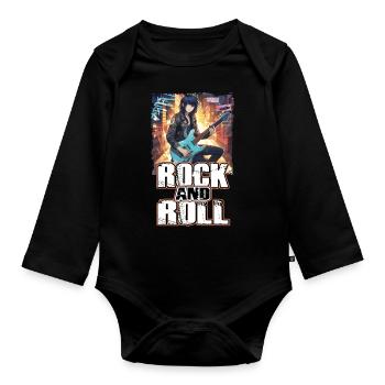 Rock Music Album Cover 2 - Anime Shirt - Organic Longsleeve Baby Bodysuit - black - Front