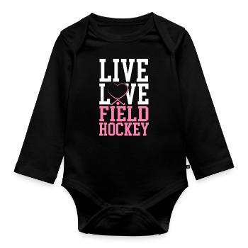 Field Hockey Live Love Field - Body Bébé bio manches longues - noir - Devant