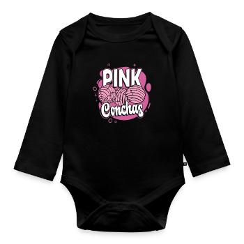 Pink Conchas aime la cuisine mexicaine Pain sucré aux coquillages - Body Bébé bio manches longues - noir - Devant