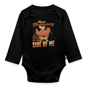 Joyeux Thanksgiving - Gobble Me Swallow Me Gravy - Body Bébé bio manches longues - noir - Devant
