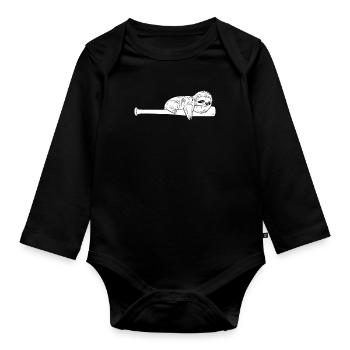 Sloth - Organic Longsleeve Baby Bodysuit - black - Front
