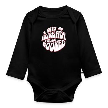I'm Fully Booked - Bücher Retro Englisch Lehrer - Baby Bio-Langarm-Body - Schwarz - Vorne