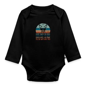 Chihuahua - Baby Bio-Langarm-Body - Schwarz - Vorne