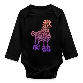 Caniche Maman Chiens Propriétaire Chien Caniche Fille - Body Bébé bio manches longues - noir - Devant