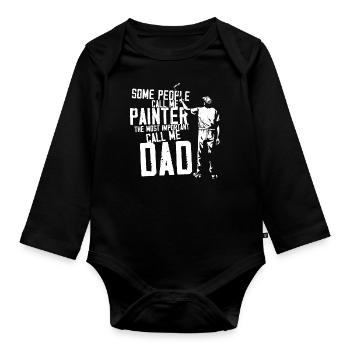 House Painter Decorator Dad Some - Organic Longsleeve Baby Bodysuit - black - Front