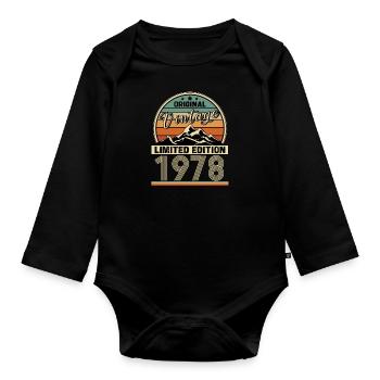 1978 Retro - Organic Longsleeve Baby Bodysuit - black - Front