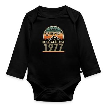 Retro 1977 - Organic Longsleeve Baby Bodysuit - black - Front